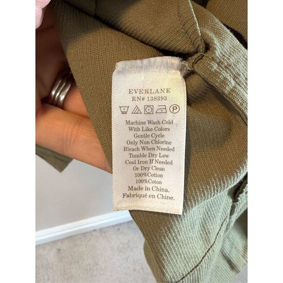 Everlane Collarless Cotton Button Up Shirt Dress with Pockets Women’s Size 4US - Picture 7 of 11